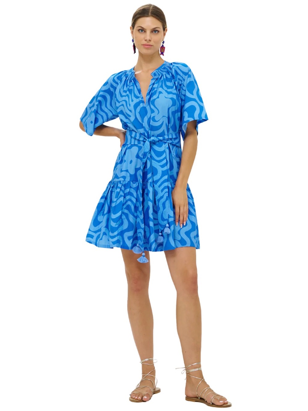 Oliphant Raglan Belted Mini Dress in Ashbury Size S